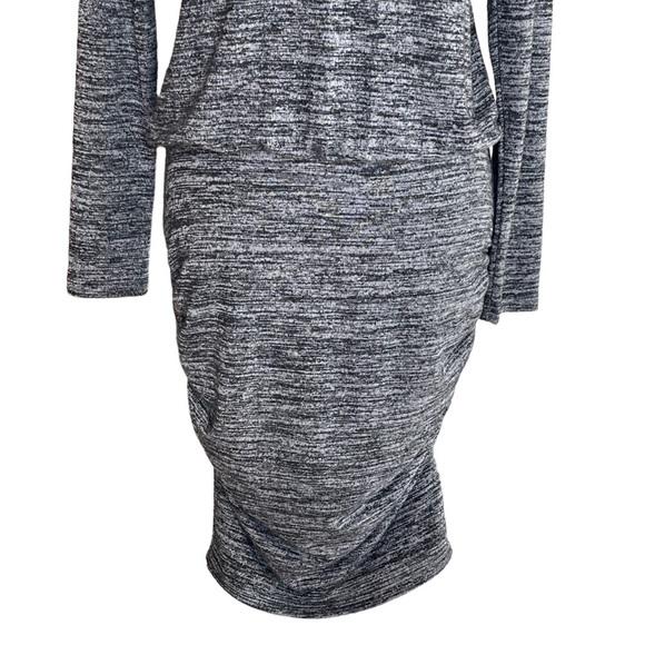 Sundry Women’s Heather Gray Knit Blouson Ruched Dress Size 1 Regular Size S - Picture 5 of 12
